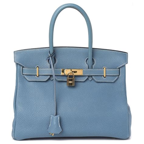 blue hermes handbag